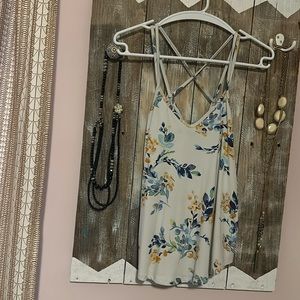 Strappy, floral blouse